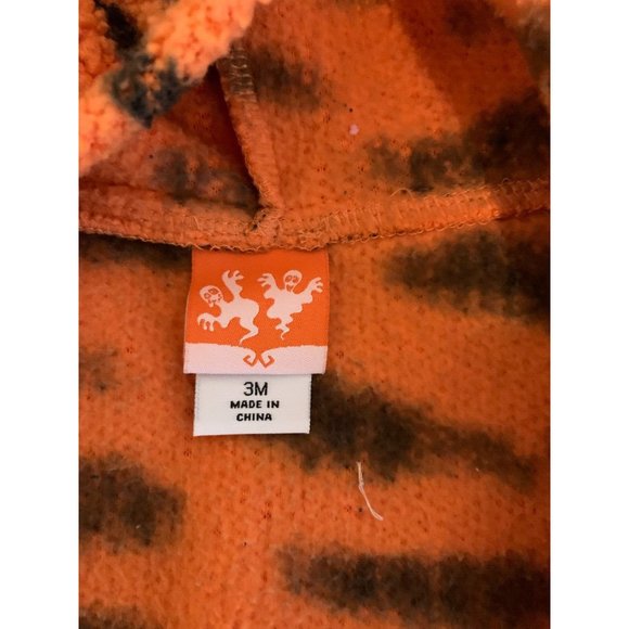 Disney Tigger Fleece Orange Blk One Piece Zip up Pajamas Halloween Kids Size 3M - Picture 5 of 6